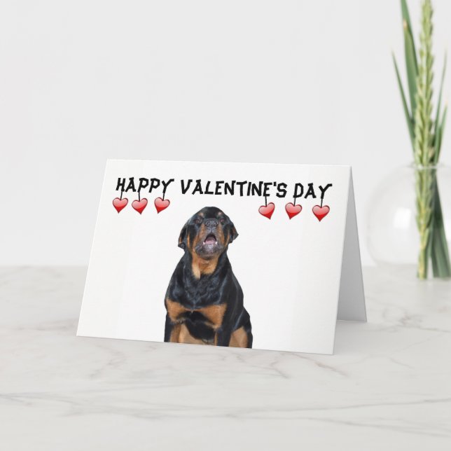 Carte Rottweiler Grumpy pour la Saint Valentin (Devant)