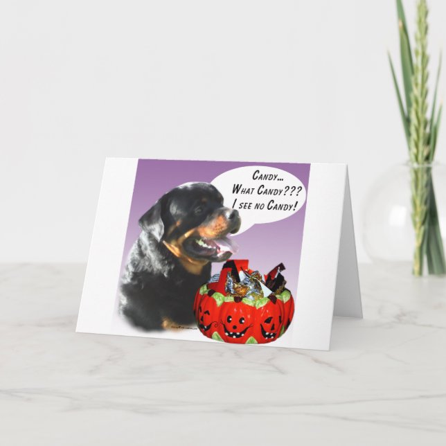 Carte Rottweiler Halloween Candy (Devant)