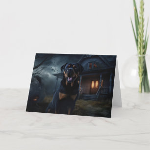 Carte Rottweiler Halloween Effrayant