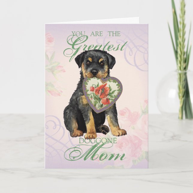 Carte Rottweiler Heart Mom (Devant)