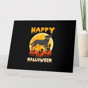 Carte rottweiler joyeux halloween chien effrayant costum