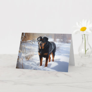 Carte Rottweiler Laisser neiger Noël