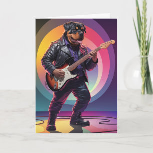 Carte Rottweiler Rock Star Drôle