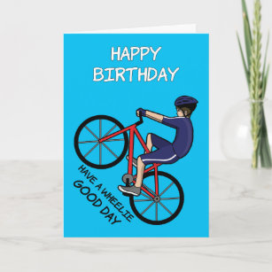 Carte Roue Bon Jour Cycliste Pun Joyeux Anniversaire