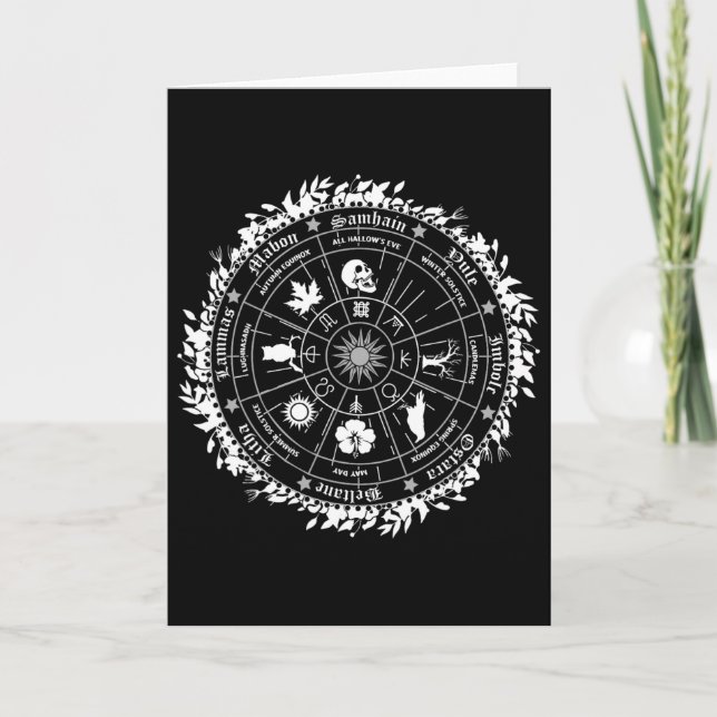 Carte Roue païenne de l'année Sorcière Wicca Joyeuse Ost (Devant)