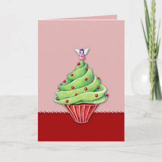 Carte rouge2 de la Cupcake de Noël