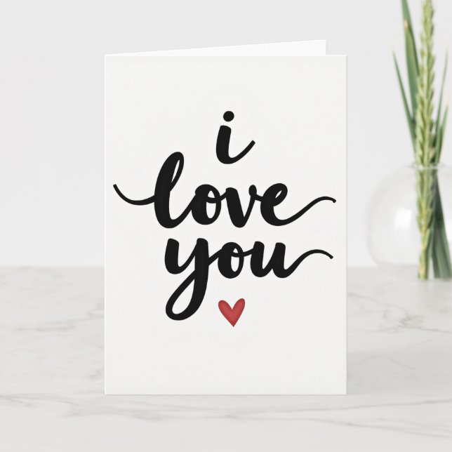 Carte rouge à cœur 'Je t'aime' (Devant)