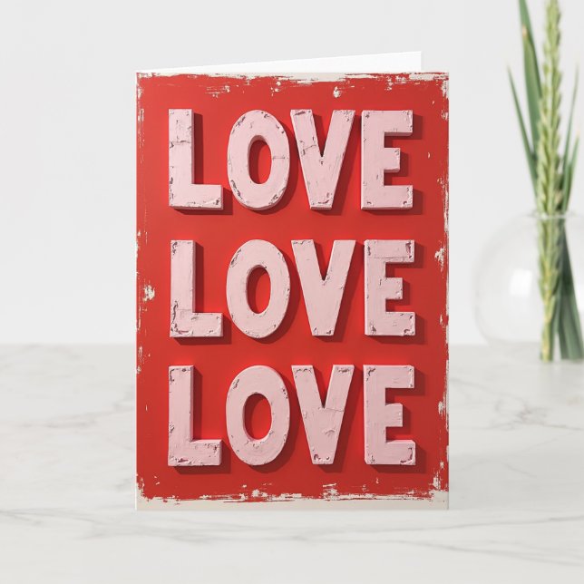 Carte Rouge Amour Amour Amour (Devant)