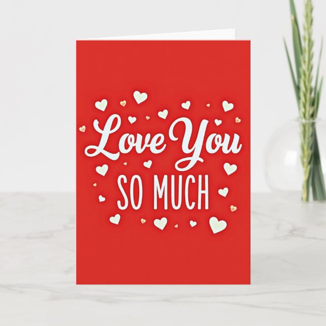 Carte Rouge Amour Romantique Vous Cœurs (Devant)