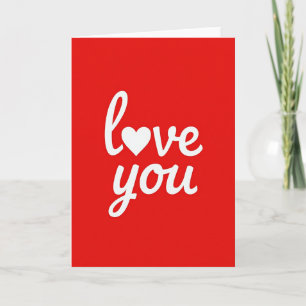 Carte rouge avec faux papier doré Love You