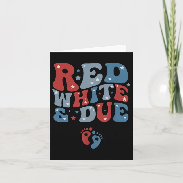 Carte Rouge Blanc Et 4 juillet Usa (Devant)
