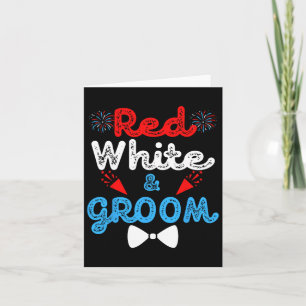 Carte Rouge Blanc Et Groom Fête De Mariage Drôle 4 Juil