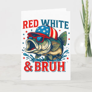 Carte Rouge Blanc Patriotique & Bruh Amérique Pêche