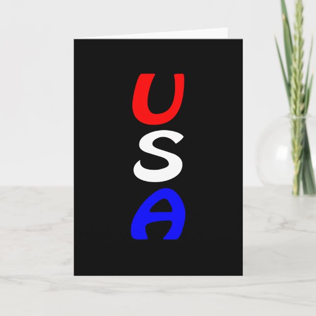 Carte rouge, blanche et bleue des États-Unis (Devant)