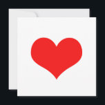 Carte Rouge Coeur mignon Saint Valentin Couleur personna<br><div class="desc">Imprimé avec grand motif de coeur rouge en arrière - plan de couleur blanche solide.</div>