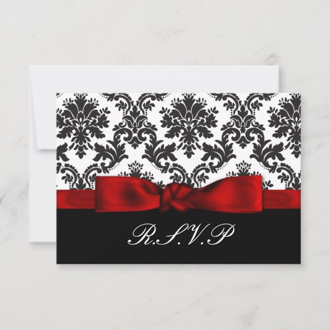 carte rouge damask rsvp standard 3,5 x 5 (Devant)