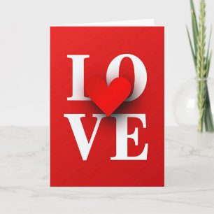 Carte rouge de cœur d'amour
