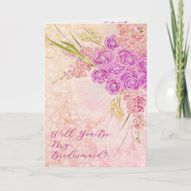 Carte Rouge de coucher de soleil Nœud papillon rose-Brig (Devant)