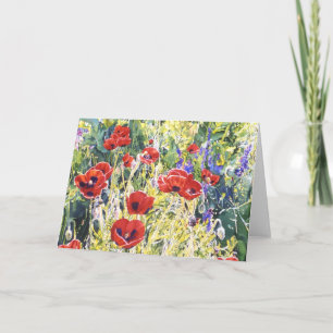 Carte rouge de pavots
