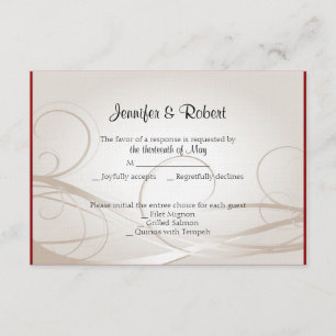 Carte rouge de réponse d'anniversaire de coeur