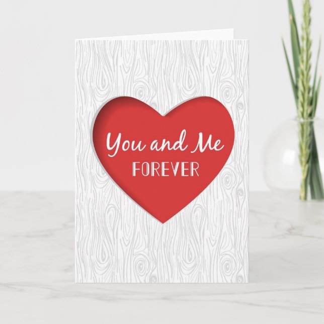 Carte rouge de Saint-Valentin de coeur (Devant)