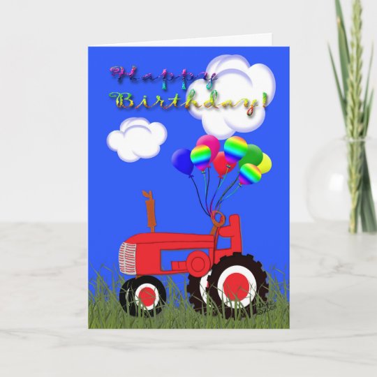 Carte Rouge De Tracteur De Joyeux Anniversaire Zazzle Fr