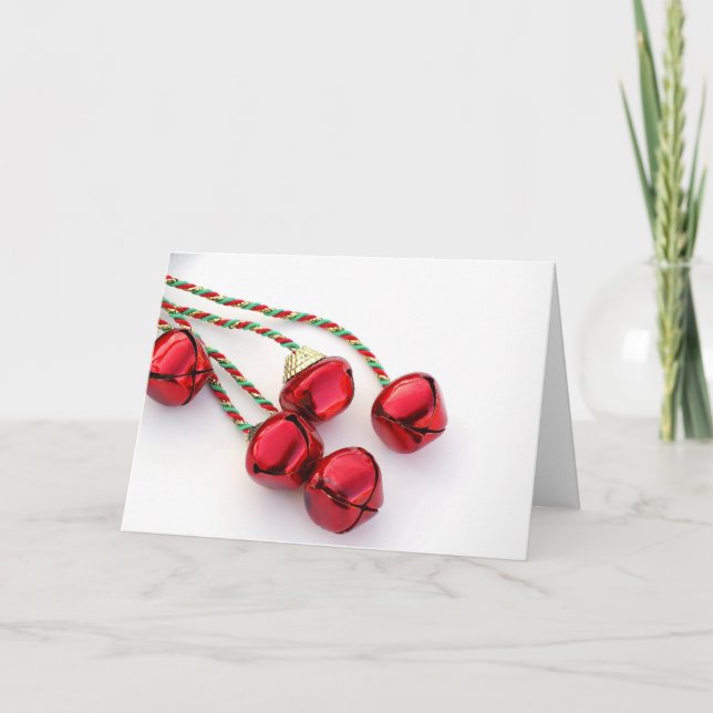 Carte rouge de vacances de Bells de Noël (Devant)