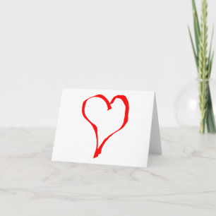 Carte Rouge et Blanc Love Heart Design.