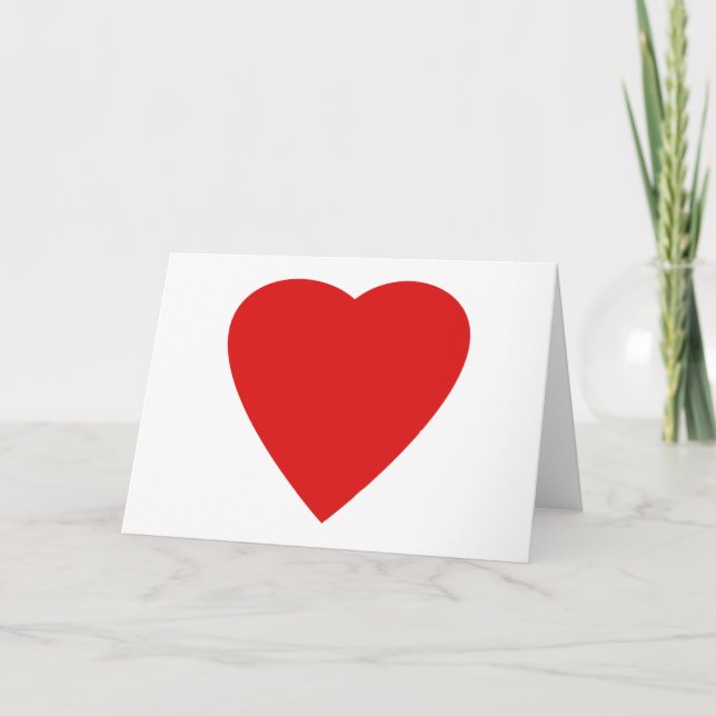 Carte Rouge et Blanc Love Heart Design. (Devant)