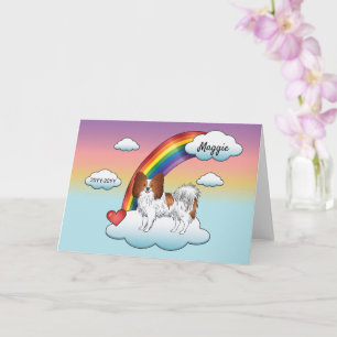 Carte Rouge Et Blanc Papillon Cute Dog Rainbow Memorial