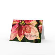 Carte Rouge et Or Poinsettia - Joyeuses fêtes