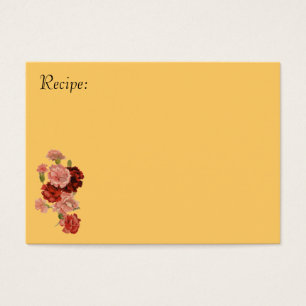 Carte rouge et rose de recette d'oeillet