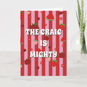 Carte Rouge et rose irlandais Le craic est puissant