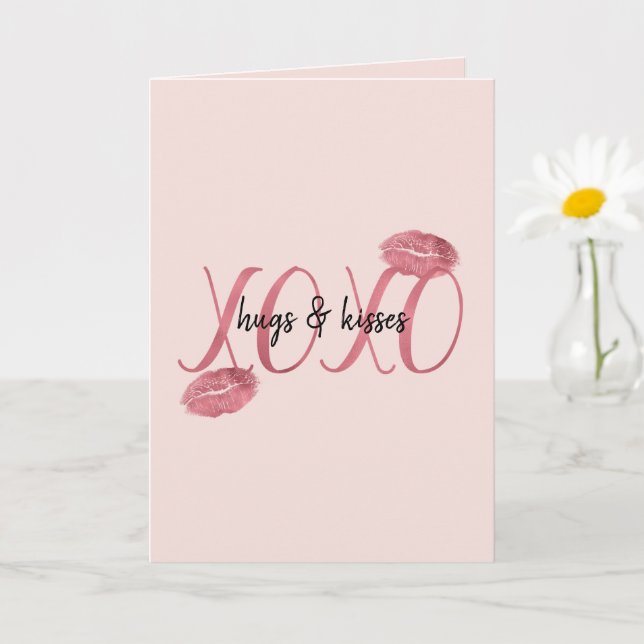 Carte Rouge Fard Rose XOXO Lèvres Baisers (Petite plante)