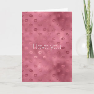 Carte Rouge Glam Glitzy Lips Kisses Love