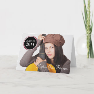 Carte Rouge joint rond 3 photos classe année graduation