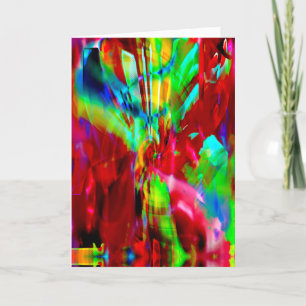 Carte Rouge Lime Vert Abstrait Dreamy Imaginaire Fleur