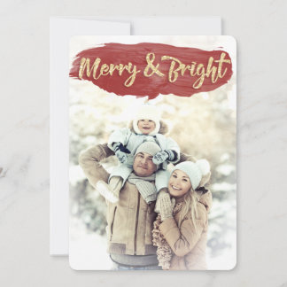 Carte rouge Merry & Bright Watercolor Holiday