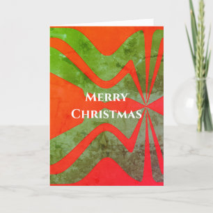 Carte Rouge Motif Vert Vertical Vague Noel
