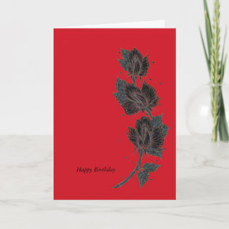 Carte Rouge noir de rose de néon