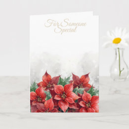 Carte Rouge Poinsettia "'Pour quelqu'un de spécial" Noël