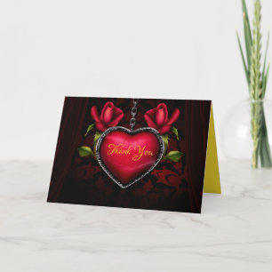Carte Rouge Romantique Cœur Merci Personnaliser