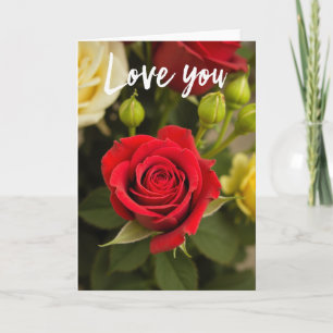 Carte Rouge Rose Je T'Aime