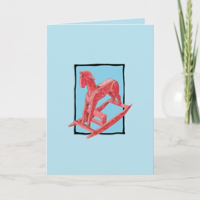 Carte rouge rouge rouge Cheval bleu (Devant)