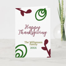 Rouge vert joyeux Thanksgiving floral feuille auto