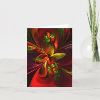 Rouge vert moderne Floral Abstrait Art Motif #05