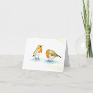 Carte Rouges-gorges en hiver  