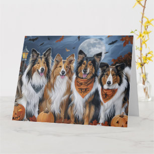 Carte Rough Collie Halloween Éffrayant