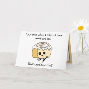 Carte Roulé à la cannelle flirteuse jeu de mots romantiq