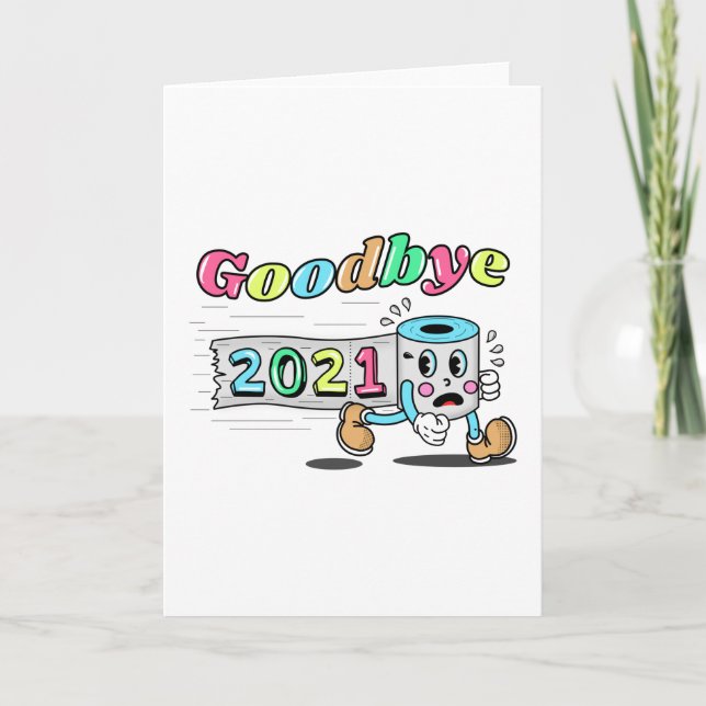 Carte Rouleau de papier toilette 2021 Au revoir (Devant)